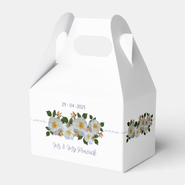 Caja Para Regalos rosas blancas personalizadas (Front Side)