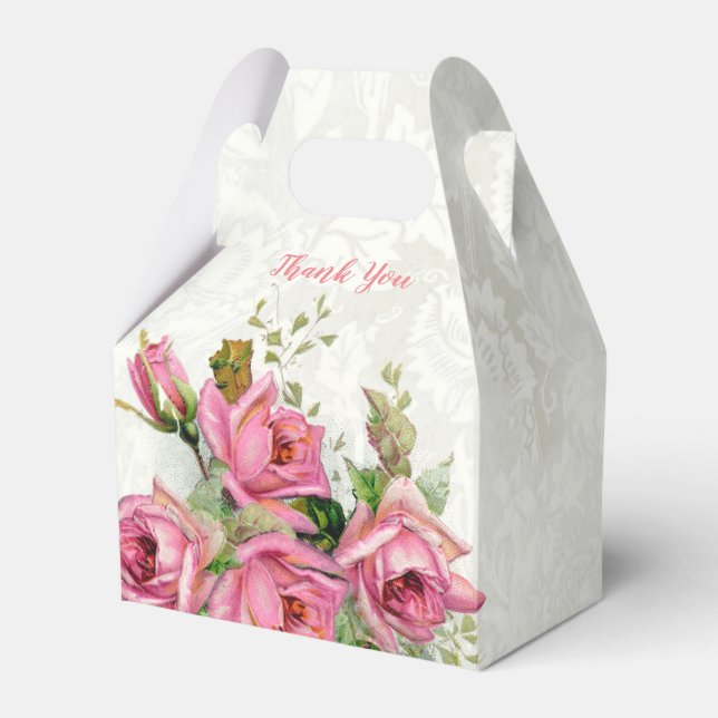 Caja Para Regalos Rosas Bodas rosados de época (Front Side)