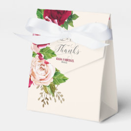 Caja Para Regalos Rosas Borgoña/Cream Love y gracias ID584