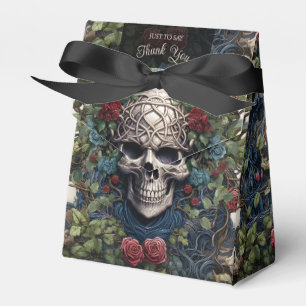 Caja Para Regalos Rosas de Crema Gótica y Calavera Roja Boda de cicl