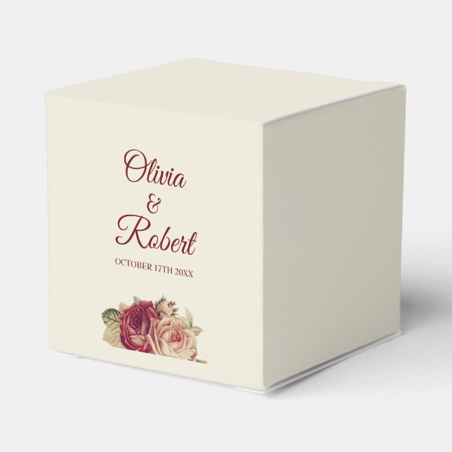 Caja Para Regalos Rosas de época (Reverso Costado)