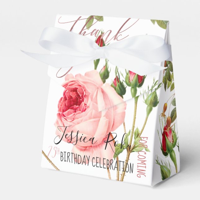 Caja Para Regalos Rosas de época PixDezines/arte botánico (Front Side)