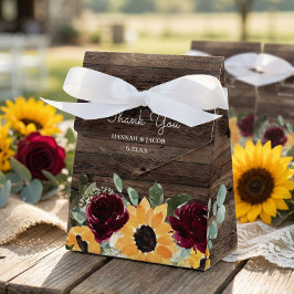 Caja Para Regalos Rosas de Girasol Boda de Madera Rústica