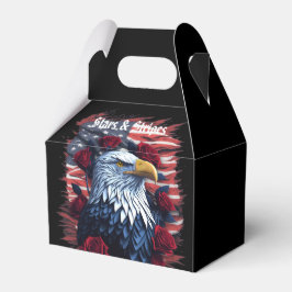 Caja Para Regalos Rosas de Libertad Estrellas y Barras Bandera Ameri