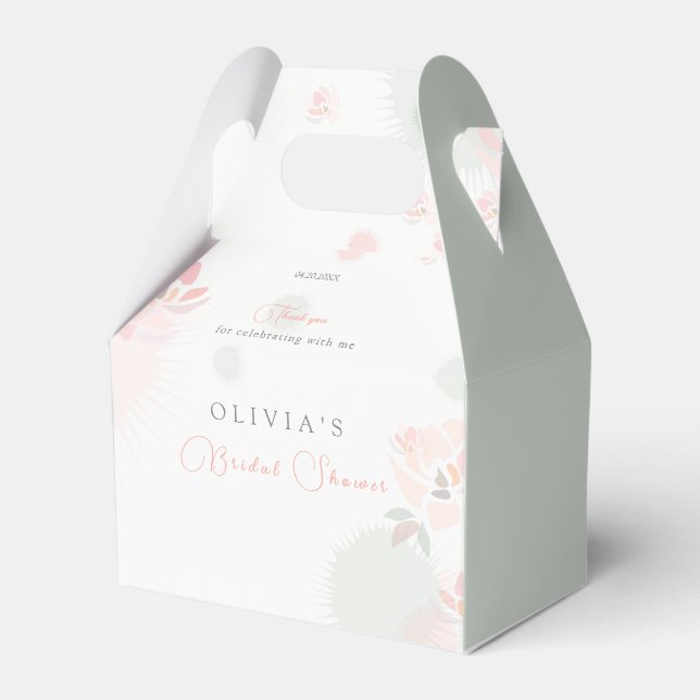 Caja Para Regalos Rosas de té suaves ducha de novia (Front Side)