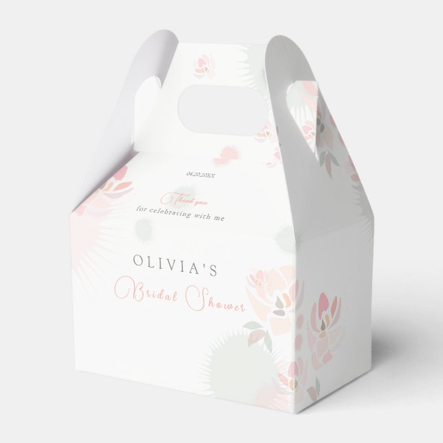 Caja Para Regalos Rosas de té suaves ducha de novia (Front Side)