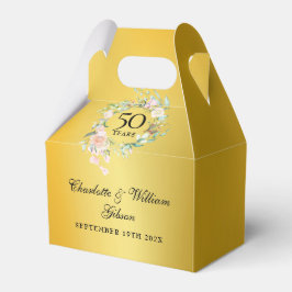 Caja Para Regalos Rosas Floral 50 aniversario Boda de oro