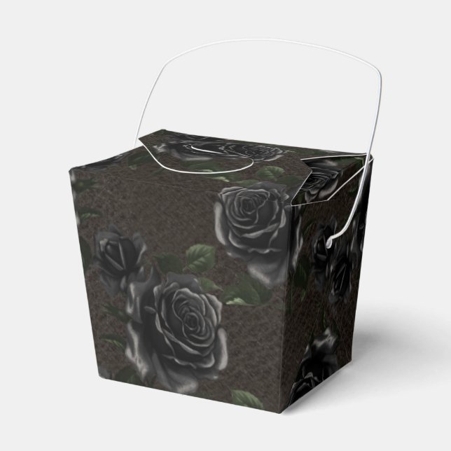 Caja Para Regalos Rosas Negras Vintage (Front Side)