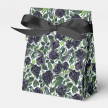 Rosas oscuras con estampado de acuarela de hojas v