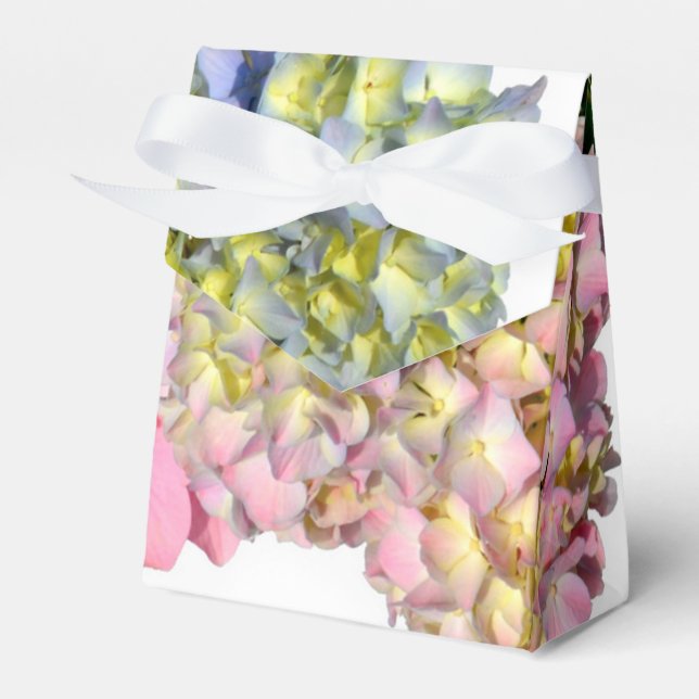 Caja Para Regalos Rosas polvorientas azul amarillo verde hydrangeas  (Front Side)