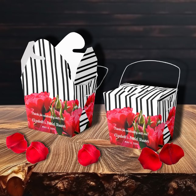 Caja Para Regalos Rosas Rojas Derby Despedida de Soltera Para Llevar (Take out favor box: 2"w x 2"l x 2.75"h, shipped flat, some assembly required.)