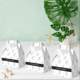 Caja Para Regalos Rosas Rojas, Patrón De Rosas, Tu Nombre