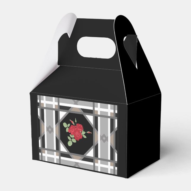 Caja Para Regalos Rosas rojas, retro (Reverso)