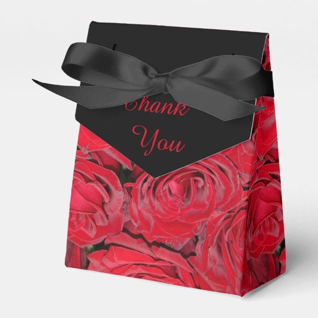 Caja Para Regalos Rosas Rojas Vibrantes (Front Side)