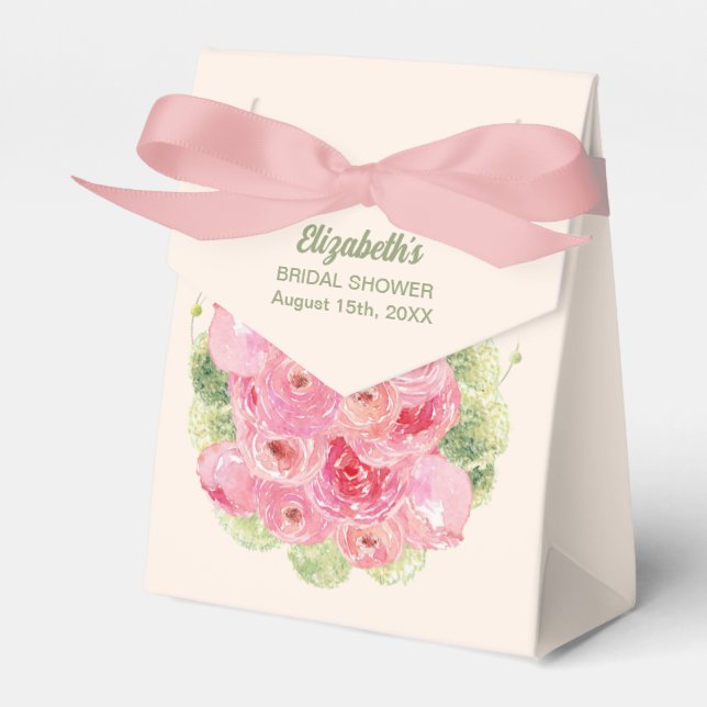 Caja Para Regalos Rosas románticos acuarela ducha de novia (Front Side)