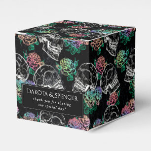 Caja Para Regalos Rosas Skulls y Ombre Gótico Glam Gracias