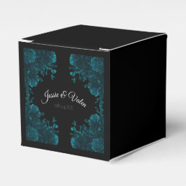 Caja Para Regalos Rosas Turquesa Bodas Góticas Clásicas
