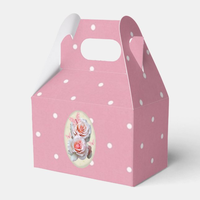 Caja Para Regalos rosas y mariposas (Reverso)
