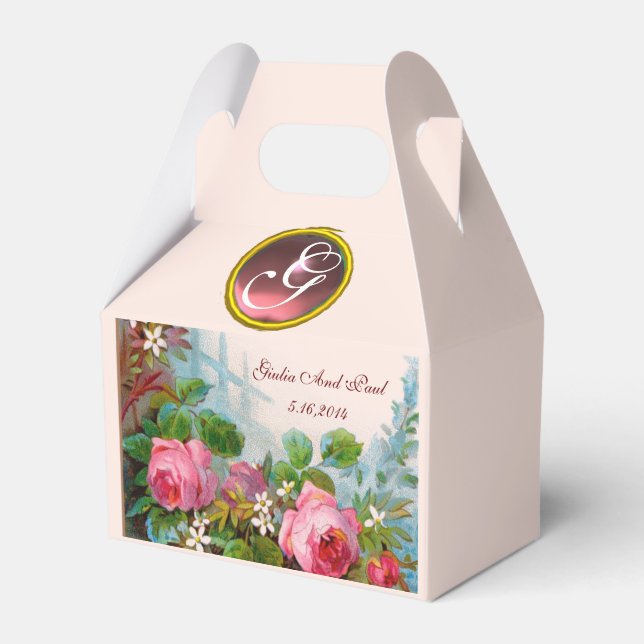 CAJA PARA REGALOS ROSES DE PINK, BODA JASMINES GEM MONOGRAM (Front Side)