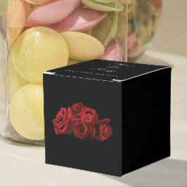 Caja Para Regalos Roses rojos blancos Boda negro