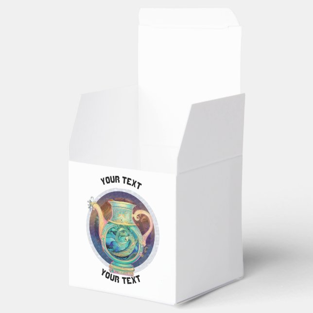 Caja Para Regalos RÓTULO Aquarius ZODIAC PERSONALIZADO (Abierto)