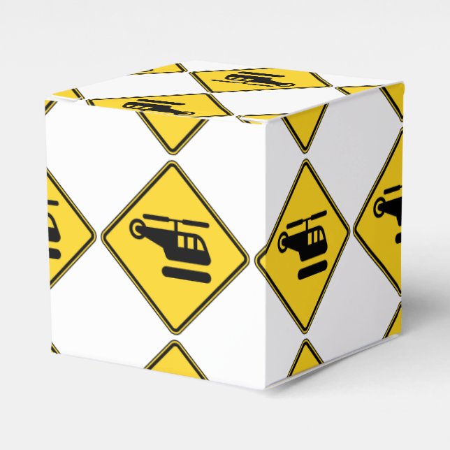 Caja Para Regalos Rótulo del helicóptero de precaución (Costado Anverso)