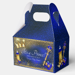Caja Para Regalos Royal Blue Gold Prince Baby Shower