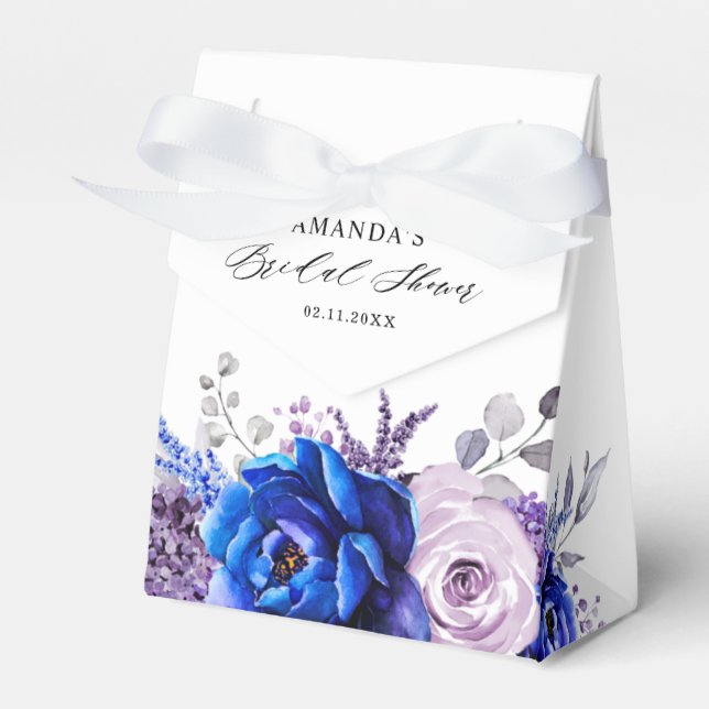 Caja Para Regalos Royal Blue Lilac Purple Bridal Shower (Front Side)
