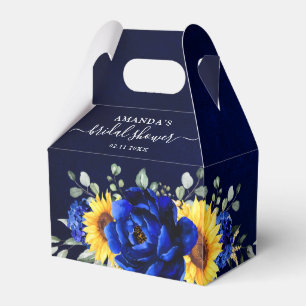 Caja Para Regalos Royal Blue Rustic Sunflower Moderno Bridal Shower