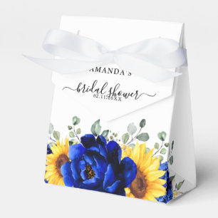 Caja Para Regalos Royal Blue Rustic Sunflower Moderno Bridal Shower