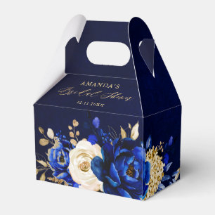Caja Para Regalos Royal Blue Yellow Gold Metallal Bridal Shower Favo