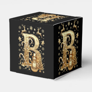 Caja Para Regalos Royal Gold Letter B Luxury Snowman Favor Box
