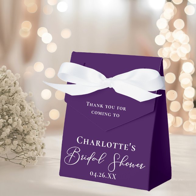 Caja Para Regalos Royal Purple Bridal Shower White Personalizada (Subido por el creador)