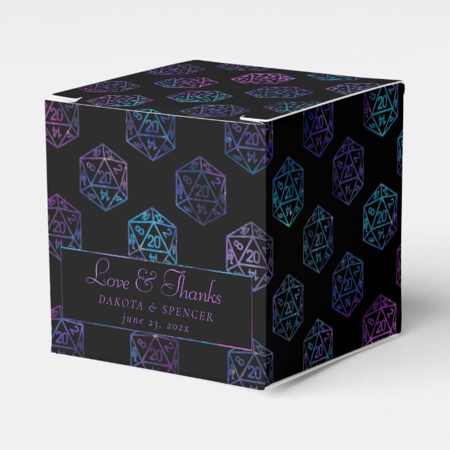 Caja Para Regalos RPG Dice | Nebula Fantasy Tabletop Gamer Personali (Costado Anverso)