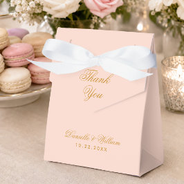 Caja Para Regalos Rubor Boda Simple Guión Dorado Rosa Gracias