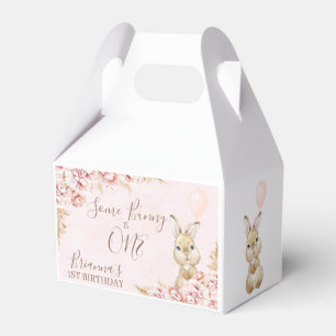 Caja Para Regalos Rubor Boho Floral Bunny Rabbit Birthday Favor Box