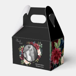 Caja Para Regalos Rubor Burgundy Photo Floral Elegante acuarela