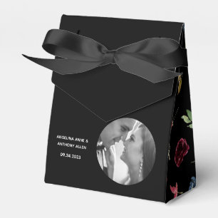 Caja Para Regalos Rubor Burgundy Photo Floral Elegante Watercolor fa