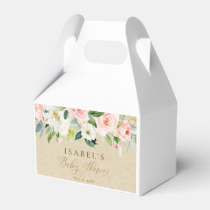 Caja Para Regalos Rubor color rosa y crema acuarela Rústica vegetaci