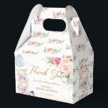 Caja Para Regalos Rubor Floral rosa alta cantidad de té en Baby Show<br><div class="desc">Con tetera de bonito, tazas de té, postres exquisitos, bonitas rosas rosas rosas color de agua y follaje verde y dorado. Personalícelos con sus detalles de forma fácil y rápida, simplemente pulse el botón personalizar para reorganizar y formatear el estilo y la ubicación del texto. Perfecto para la ducha de...</div>