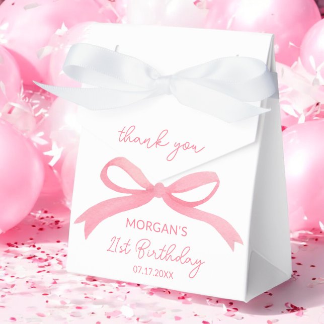 Caja Para Regalos Rubor Pink Bow Birday Party (Fiesta de cumpleaños) (Subido por el creador)
