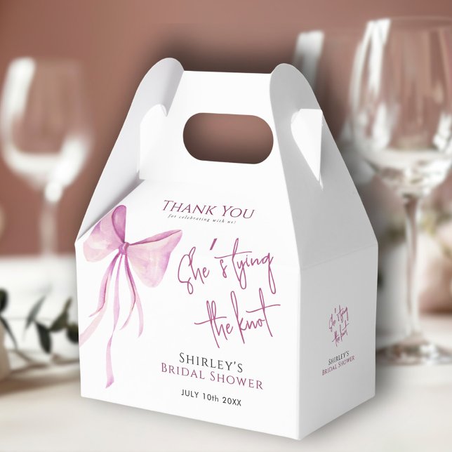 Caja Para Regalos Rubor Pink Bow ella está atando la ducha nupcial (Subido por el creador)