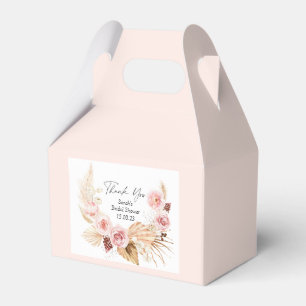 Caja Para Regalos Rubor Pink Floral Boho Pampas césped Ducha de nov