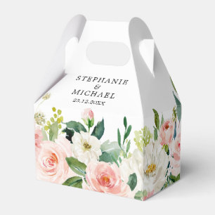 Caja Para Regalos Rubor Pink Florals Boda botánico moderno
