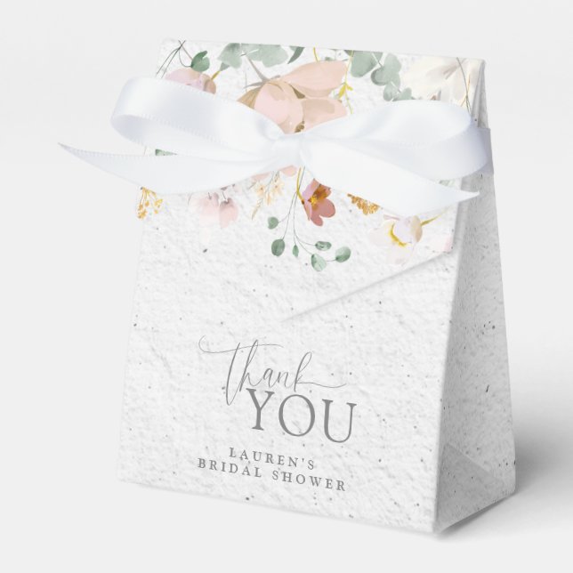 Caja Para Regalos Rubor Pink Garden Flowers Bridal Shower (Front Side)