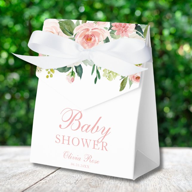 Caja Para Regalos Rubor Pink Gold Floral Baby Sower Elegante (Subido por el creador)