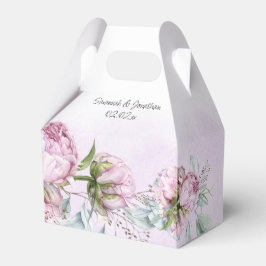 Caja Para Regalos Rubor Pink Peonies y Sage Greenery Wedding Favor
