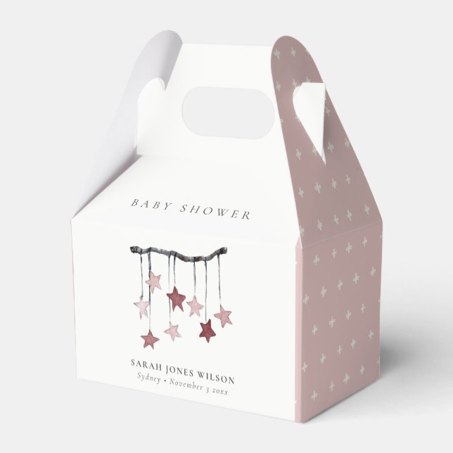 Caja Para Regalos Rubor Pink Star Mobile Baby Shower (Front Side)