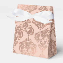 Caja Para Regalos Rubor Rosa Dorado Moderno Glam Damasco