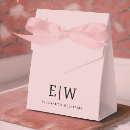 Caja Para Regalos Rubor Rosa Polvo Nombre Monograma Moderno Escritur